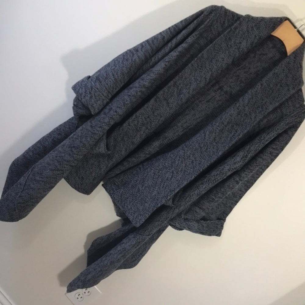 Nwot gray and blue open oversized cardigan